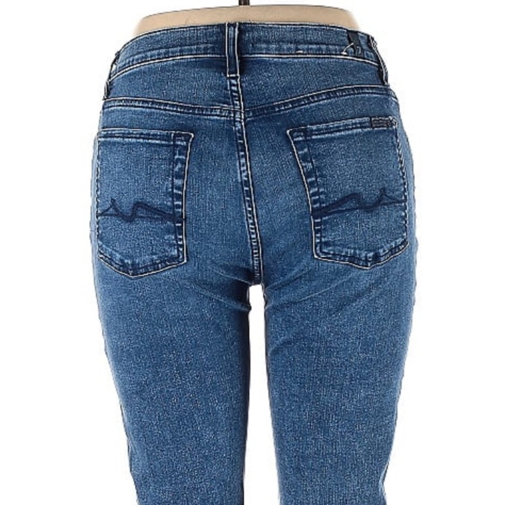 7 For All Mankind High Rise Waist Skinny Jeans 28 Button Fly - Picture 2 of 9